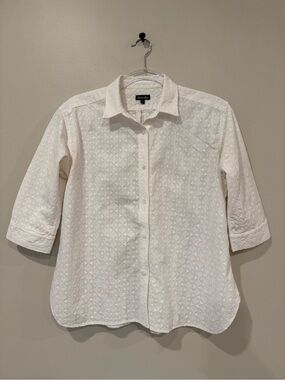 Steven Alan Geometric Eyelet Button-Down Shirt Cotton